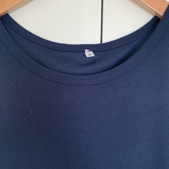 Casual Crew Neck Ruched Stretchy Bodycon Dress - Picture 4 of 4